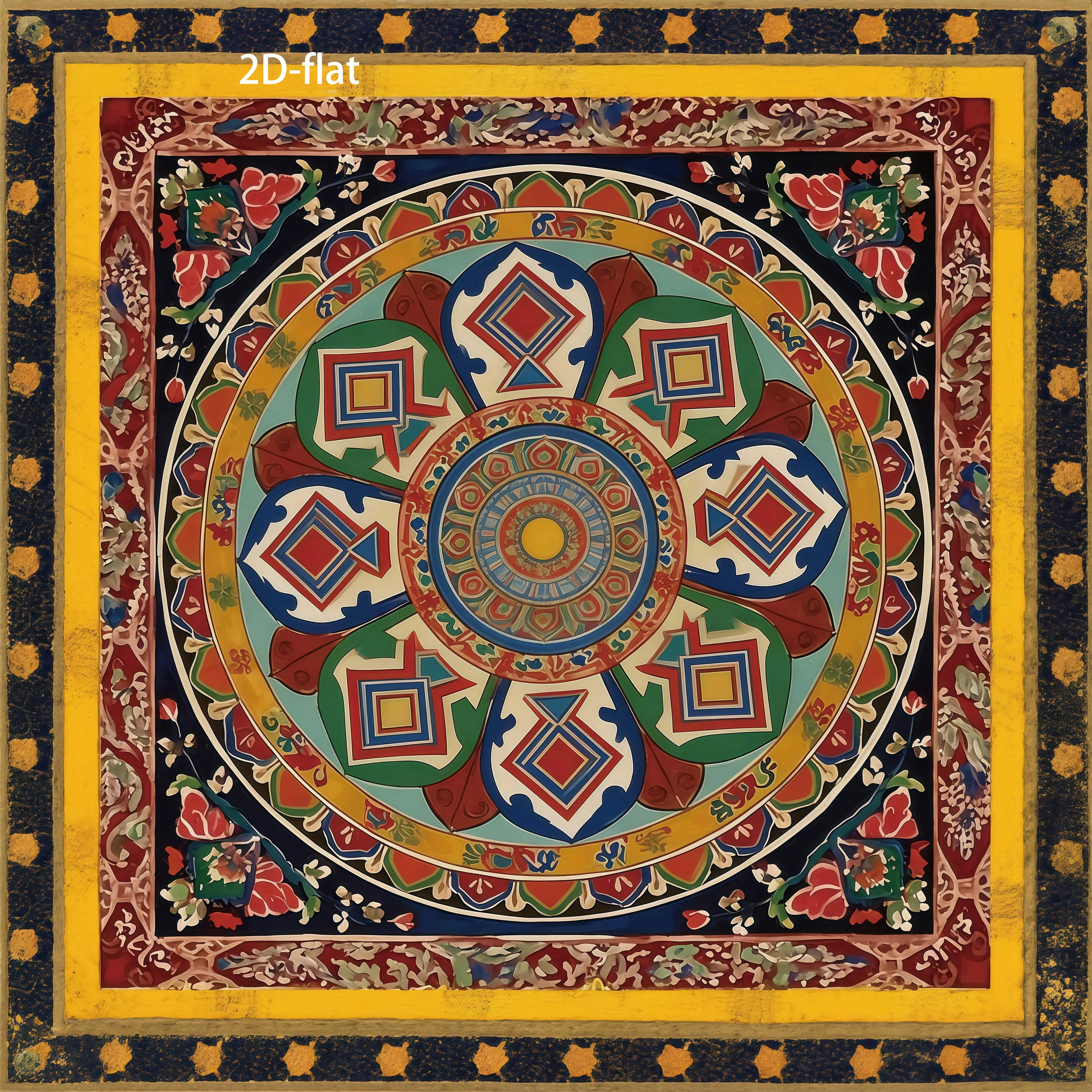 Tibetan Mandala Tarot Altar Cloth - Square Divination Tablecloth for Witchcraft, Meditation, Rituals & Crystal Grids