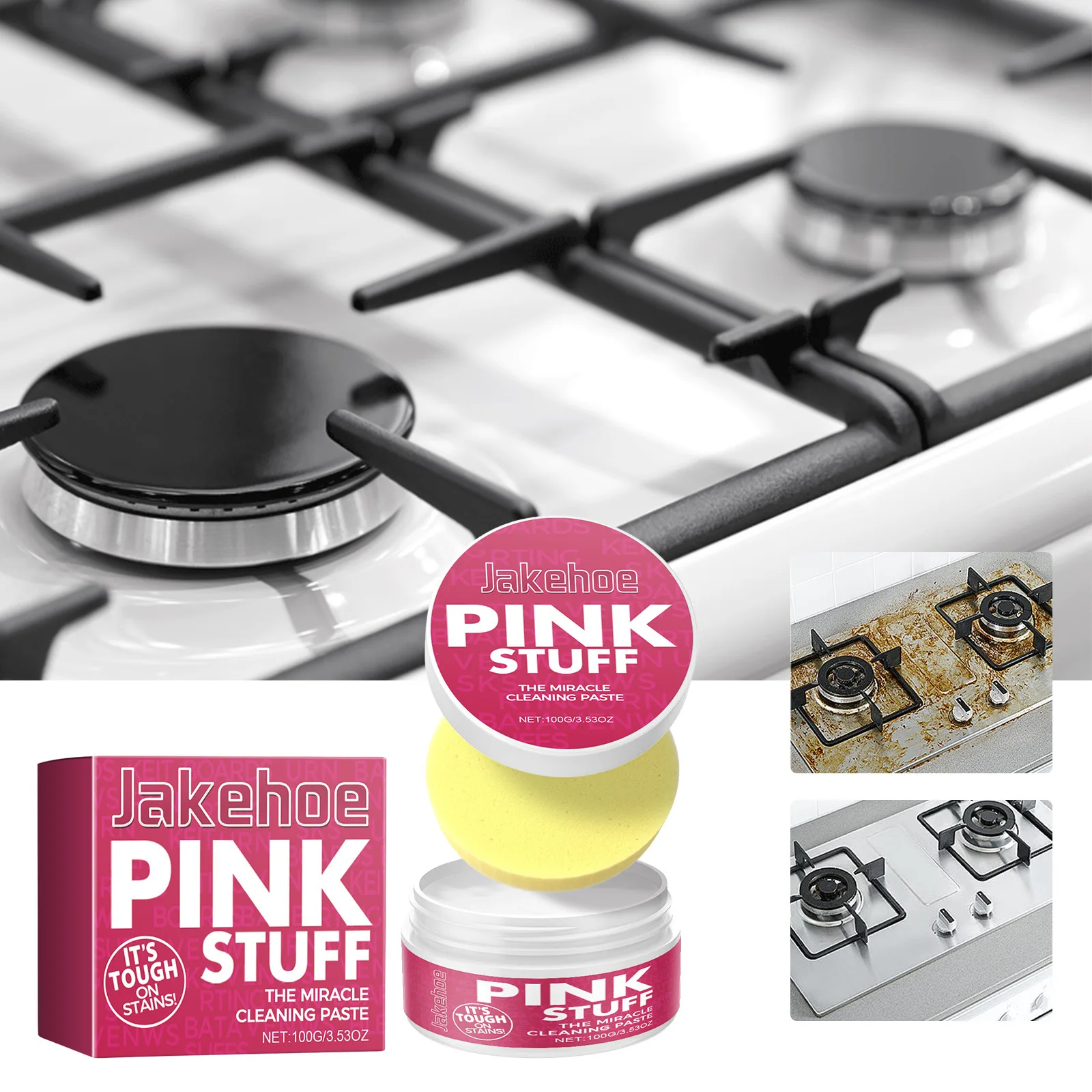 

Многофункциональная чистящая паста - мощное средство для удаления жира с кухонных плит, духовок и ванных комнат, мягкая, но эффективная формула, 100 г