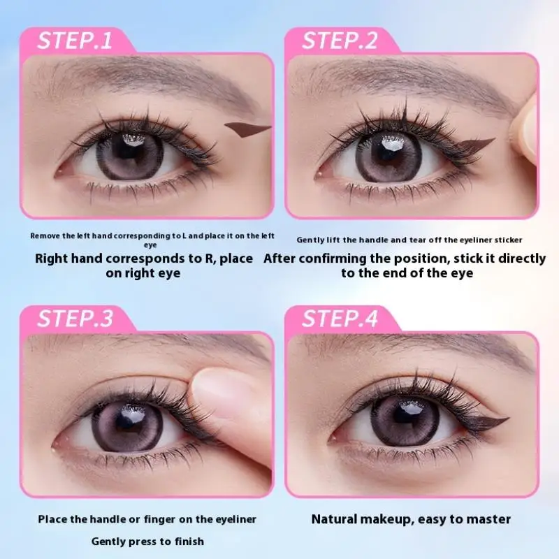 84 Patch Adesivi per timbri per eyeliner resistenti all'acqua Stampaggio con un solo adesivo Strumenti di bellezza Regola la forma dell'occhio Principiante facile da usare