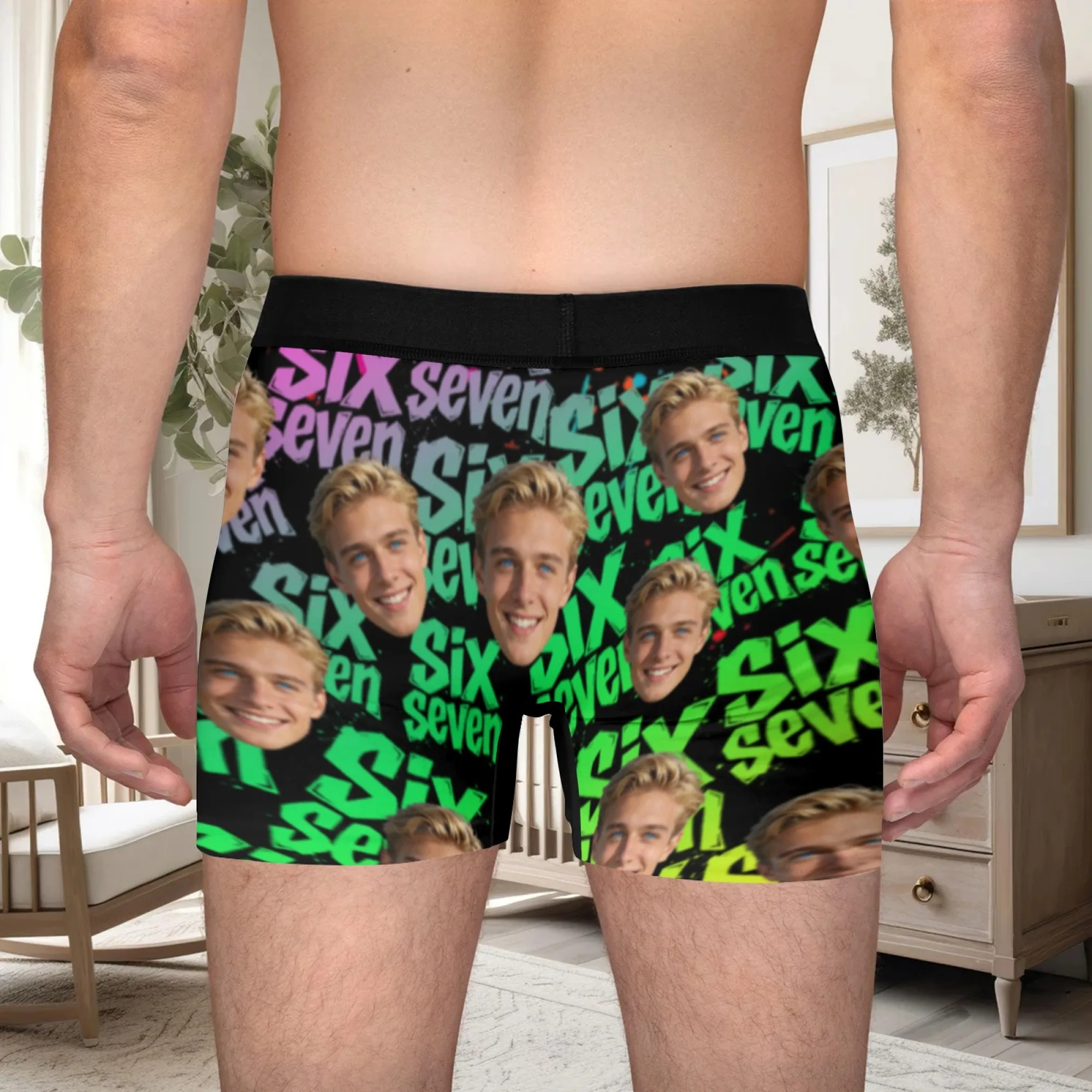 Personalized Face Photo Underwear Custom Heart Boxer Briefs Custom Men Valentine's Day Gift For Husband Anniversary view 3
