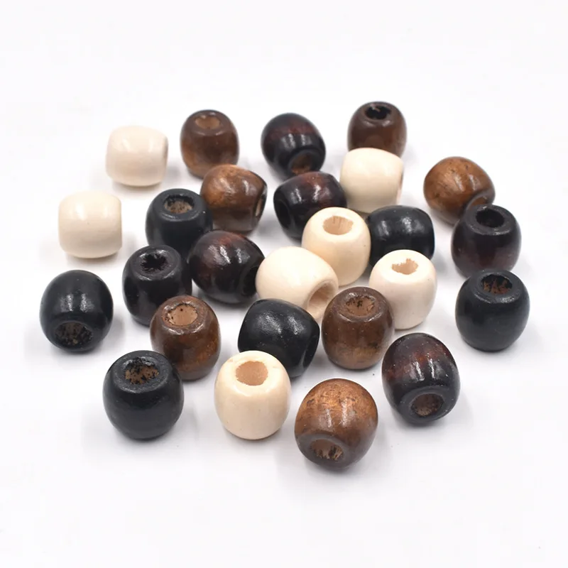 100pcs/lot 12mm Mixed Colors Large Hole Wooden Beads Making DIY Bracelet Necklace Loose Beads Jewelry Accessories