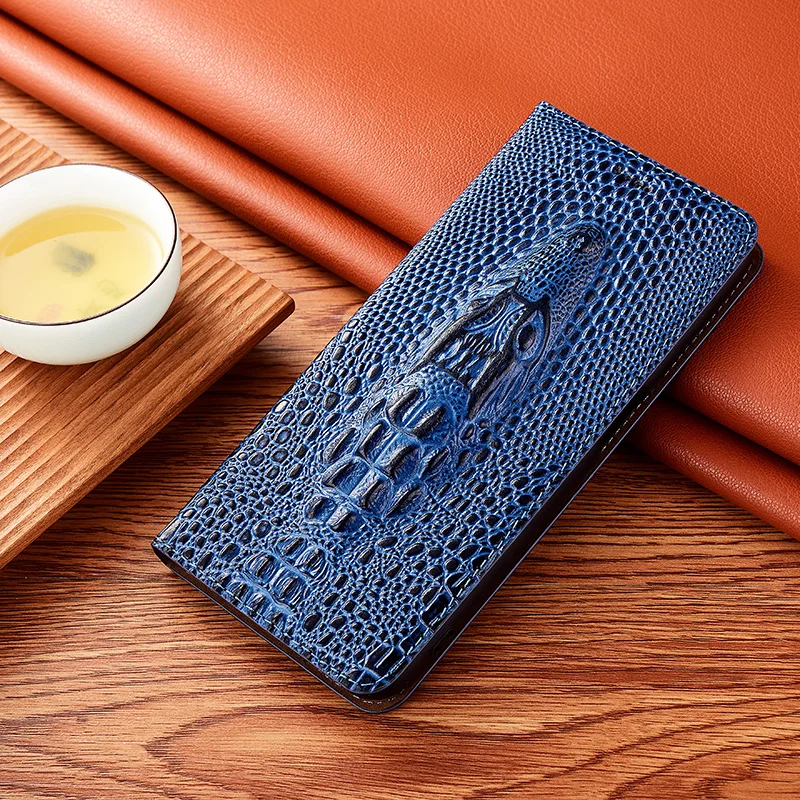 

Crocodile Genuine Leather Magnetic Flip Case For OPPO Find X2 X3 Neo X2 X3 Pro Lite Magnetic Flip Wallet Cover
