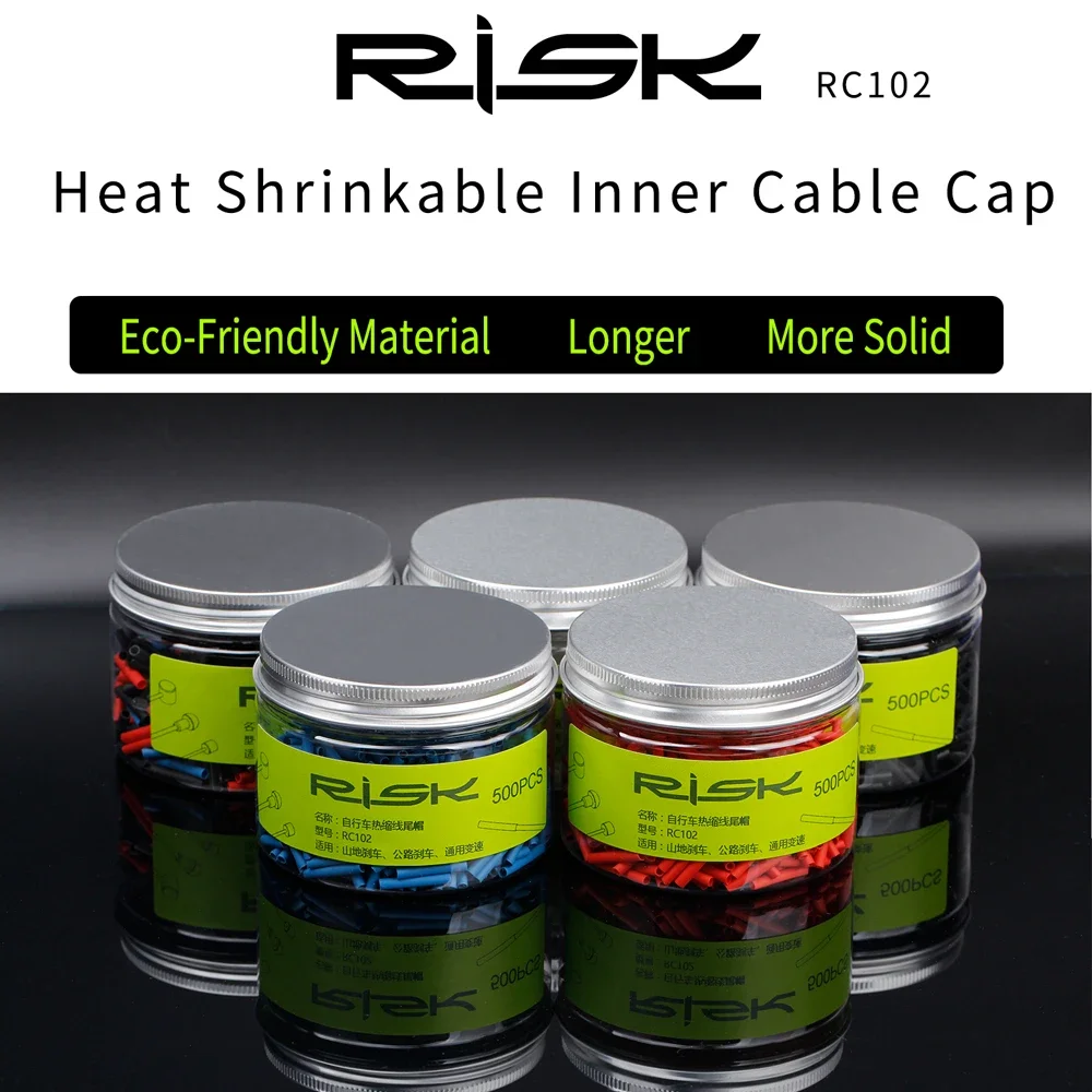 RISK 20pcs Heat Shrink Bicycle Inner Cable End Caps Ultralight Shift & Brake Inner Cable Wire End Tips Crimps for MTB Road Bike