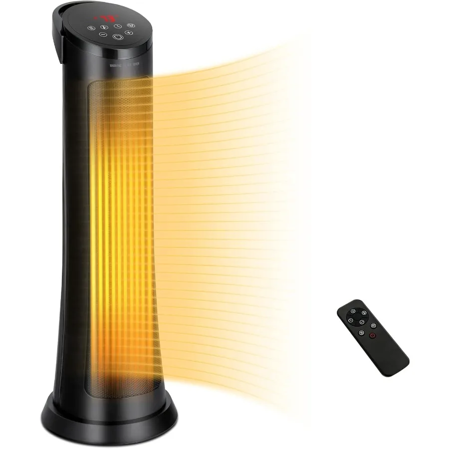 

1500W Oscillating Space Heater with Fast Heating Ceramic PTC Technology Built-in Thermostat Remote Control 3 Operation Modes 24