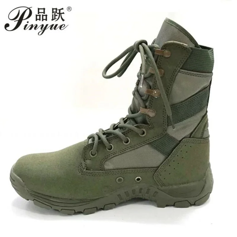 

High Top men Boots Green Desert Brown Booties Lightweight Training Boots Hiking sneaker Work shoe Man Bota boots 37-46