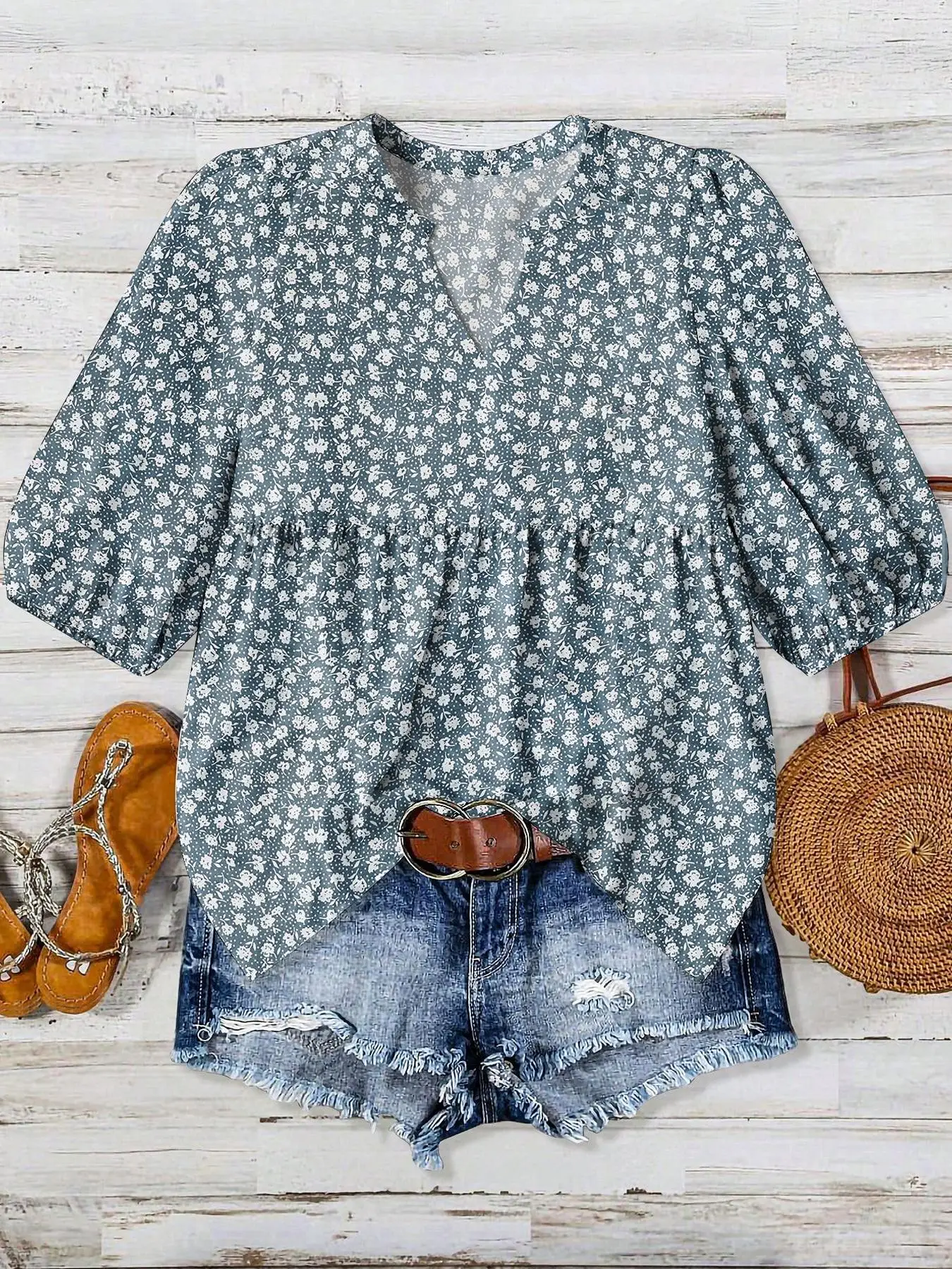 

Женская рубашка больших размеров, повседневный летний топ свободного кроя, средней толщины ткани, удобная повседневная одежда, стильная женская одежда