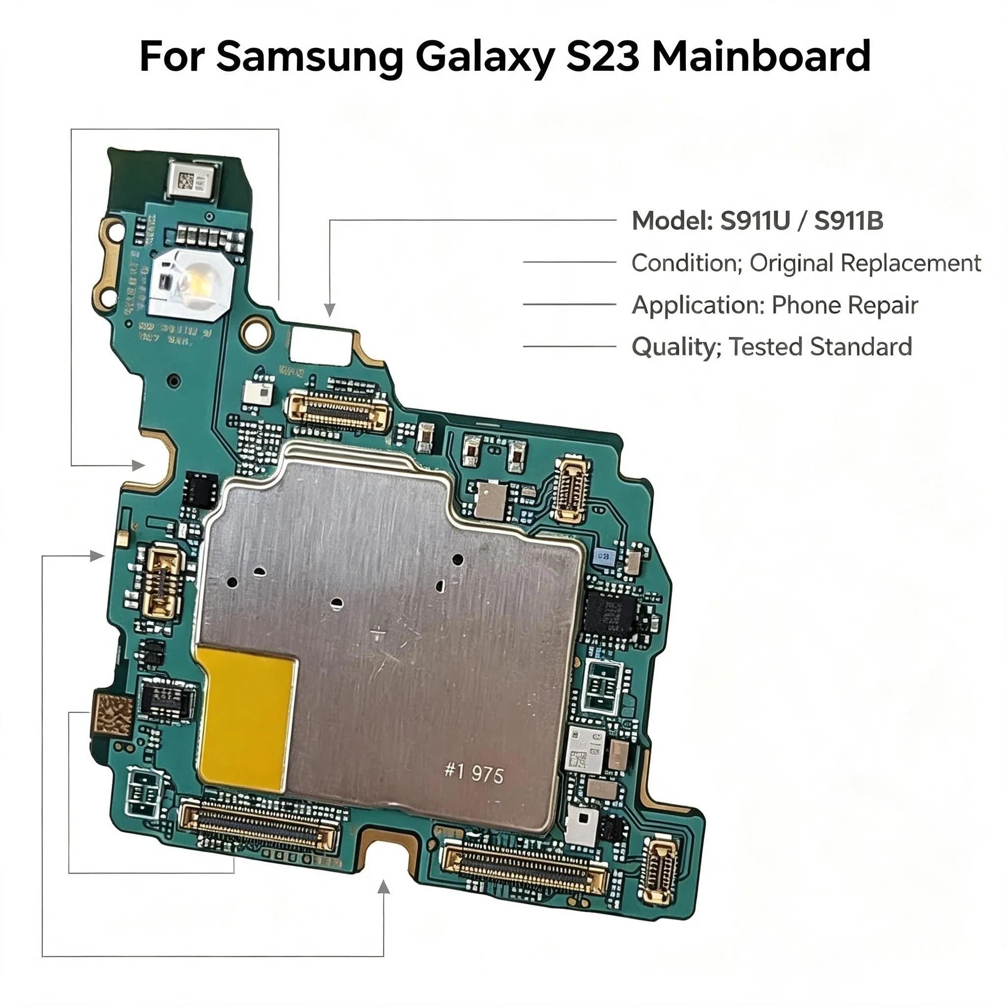 Fully Tested Unlocked Replacement Mainboard Repair Accessory For Samsung Galaxy S23 SM-S911U SM-S911B Logic Motherboard