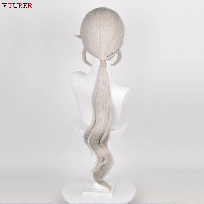 Parrucca Cosplay Lynette donna 82cm lunga biondo cenere chiaro con capelli verdi gioco sintetico resistente al calore parrucche Cosplay Anime + cappuccio parrucca