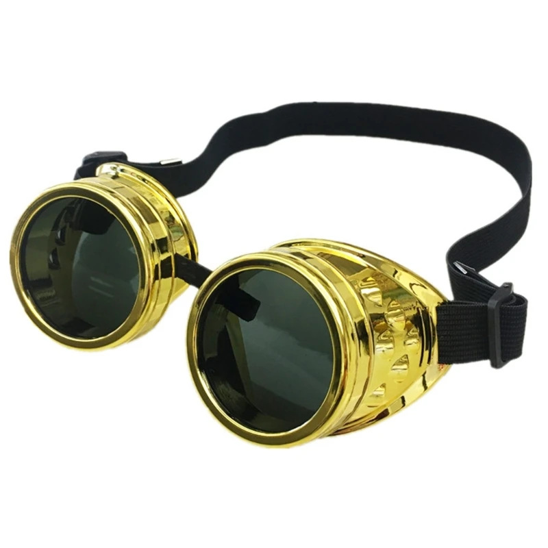 Lunettes Steampunk Vintage GlamRays - Modèle Punk Gothique Cosplay Noir