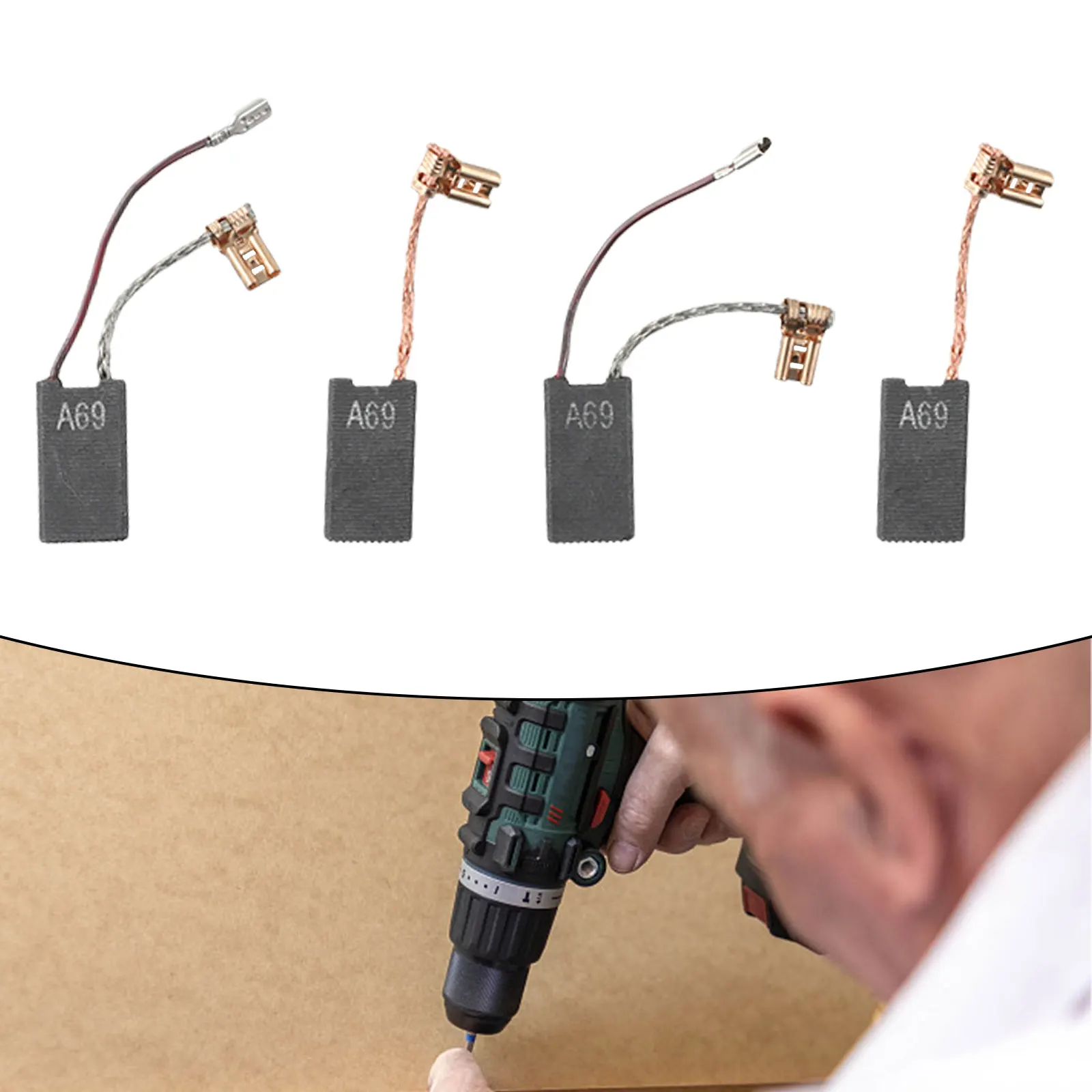

Brush Set Carbon Brushes Tools Parts Power Tools Parts 12.5x6.4x25.2mm For Rotary Hammer Replacement Carbon Brush