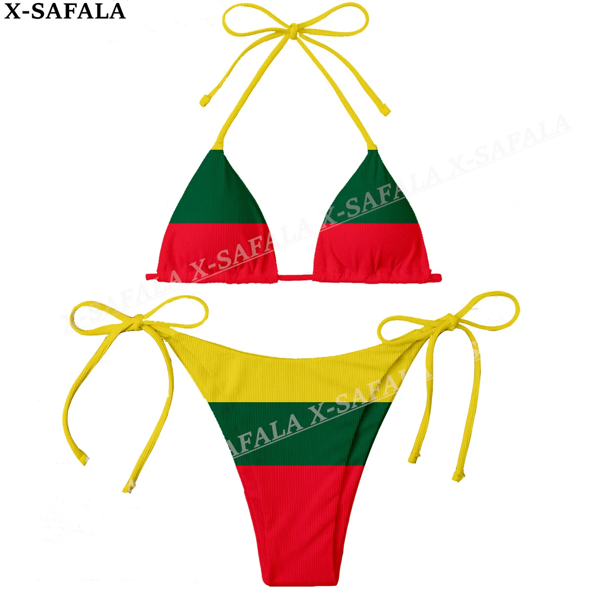 

Lithuania Country Flag 3D Print Women Micro Sexy Bikini Bra Set Summer Beachwear Sexy Beach Two Pieces Bathing Suits Swimwear