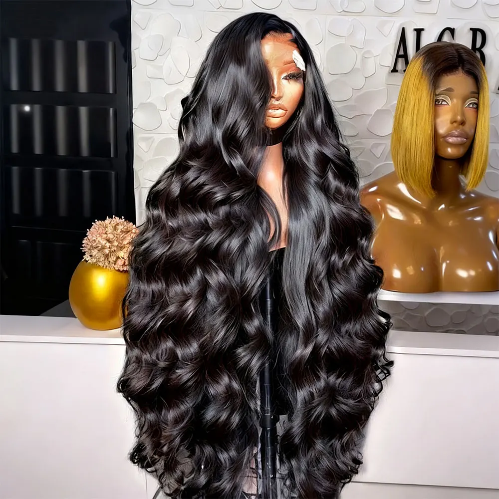 ﻿ ﻿   13x4 레이스 바디 웨이브 인모 앞가발 13x6 HD 투명 레이스 프론탈 가발 220% 밀도 360 풀 레이스 가발 여성용 ﻿