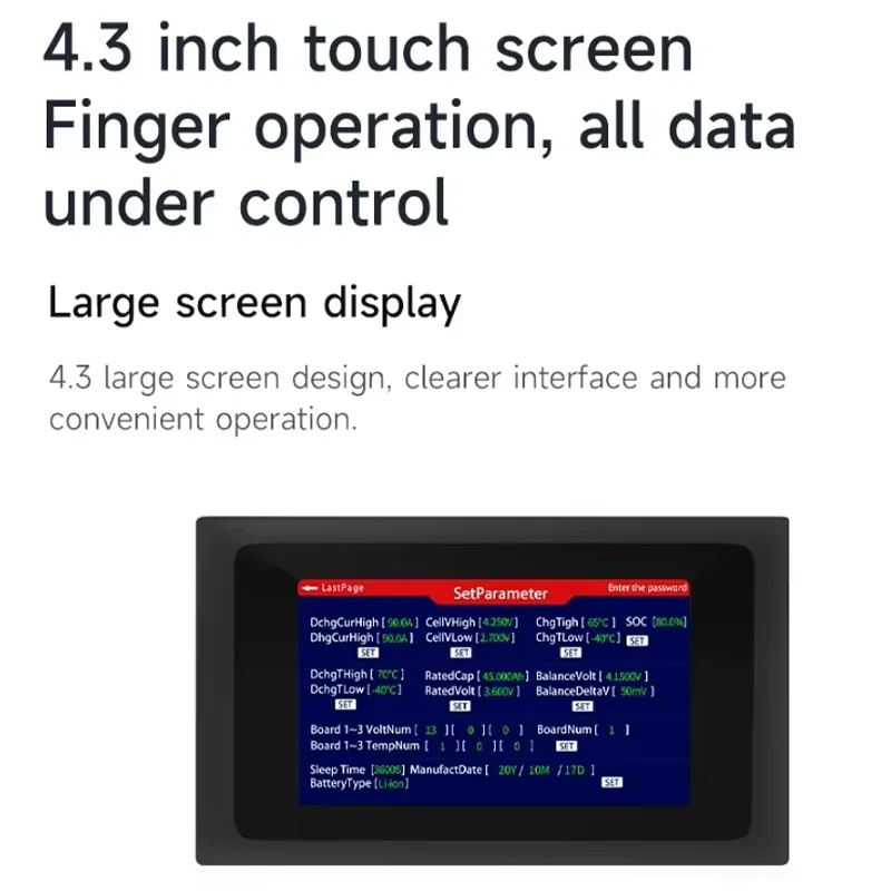 Daly BMS 3.0 4.3 Inch LCD Display Screen Uart RS485 BMS Kit Daly BMS Accessory image 3