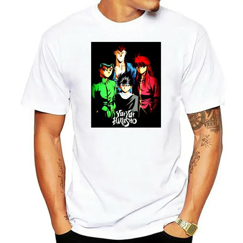 

Мужская футболка Yu Hakusho с рисунком Аниме Манга, черная, белая