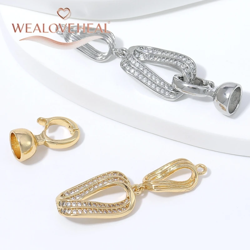 18K vergoldeter Messing-Mobius-Perlenverschluss, verdrehter, mikrobesetzter CZ-Unendlichkeitsverbinder mit Bechern für DIY-Schmuckherstellung. – Detail 17