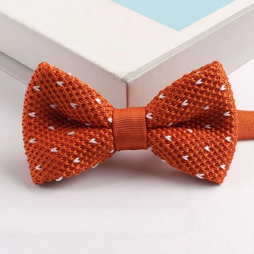 Creative Snowflake Knitted Christmas Necktie Adjustable Strap Soft Xmas Shirt Tie Heart Polka Dot Cravat Suit Accessories