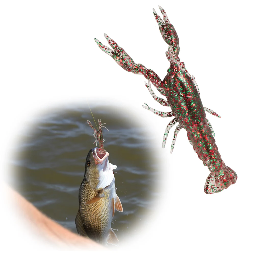 Lixada 12cm/19g Soft Crawfish Shrimp Lobster Claw Bait Artificial Lure Bait Swimbait
