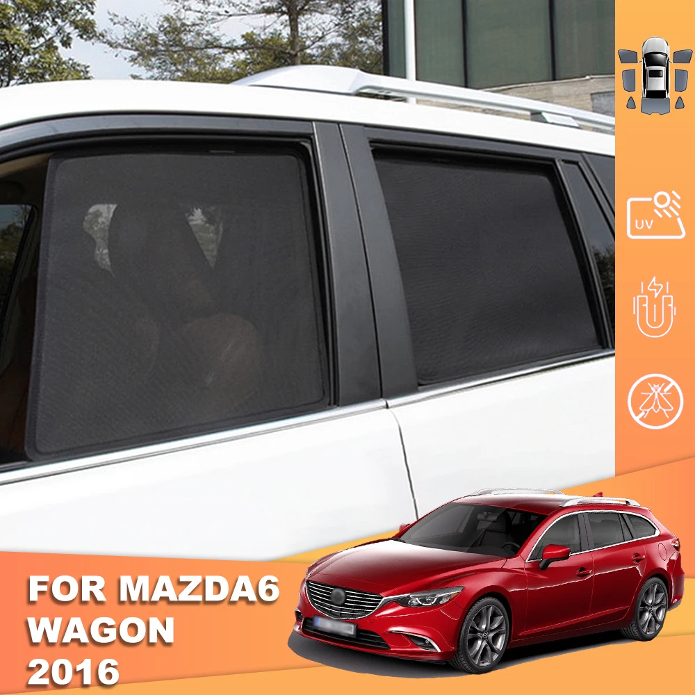 

For Mazda 6 WAGON Mazda6 Estate 2013-2021 Magnetic Car Sunshade Front Windshield Curtain Rear Side Baby Window Sun Shade Visor