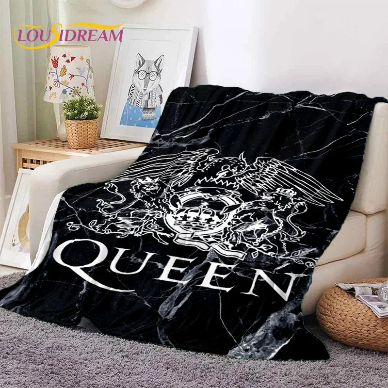 Classics Queen-Rock-Band Freddie Soft Flannel Blankets,Throw Blanket Comfortable Blanket for Picnic Beds Home Bedroom Gift Kids