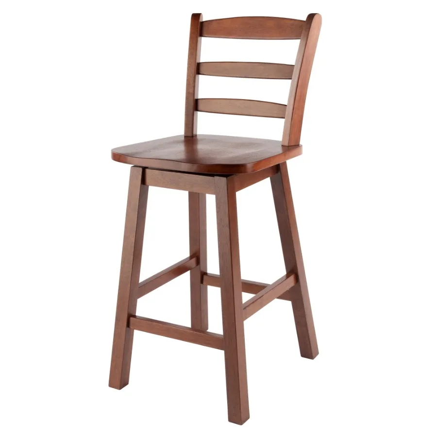 

Scalera Ladder Back Swivel Seat Counter Stool 24" Walnut Finish