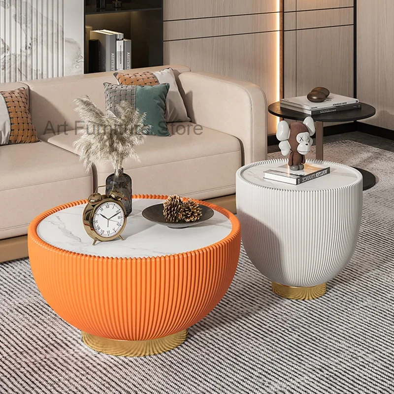 Modern Round Coffee Tables Auxiliary Nordic Floor Luxury Design Living Room Table Marble Stoliki Kawowe Home Furniture CJ012