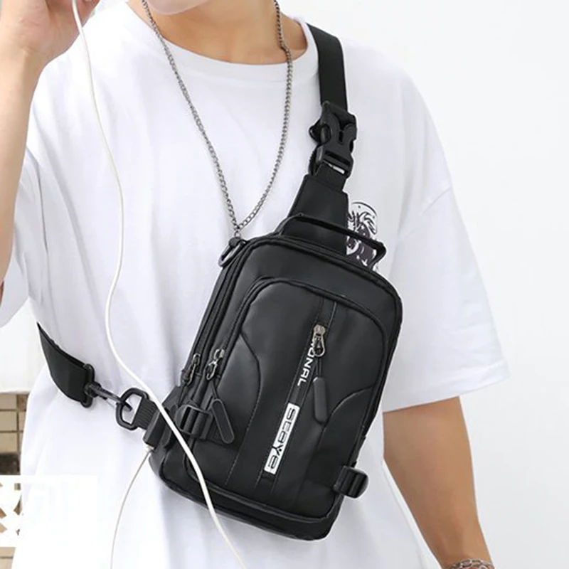 Men\'s Multifunctional Chest Bag Waterproof Leisure Single Shoulder Crossbody Bag New Ins Trend Space Cloth Small Backpacks