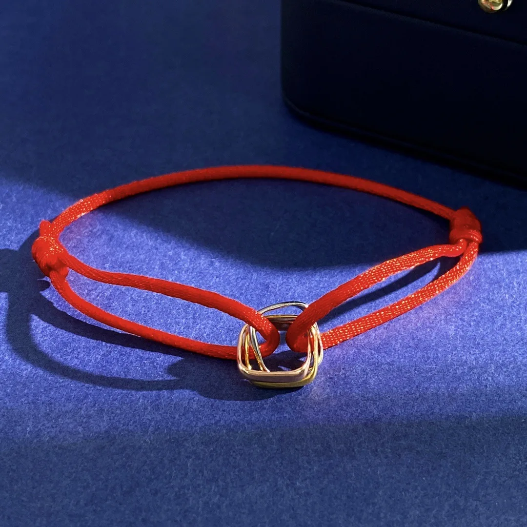 سوار ثلاثي من الفولاذ المقاوم للصدأ للنساء ، نسج قابل للتعديل ، حبل قطن ، ثلاثي الألوان ، مجوهرات ماركة أزياء ، بيع بالجملة ، 22 لونًا