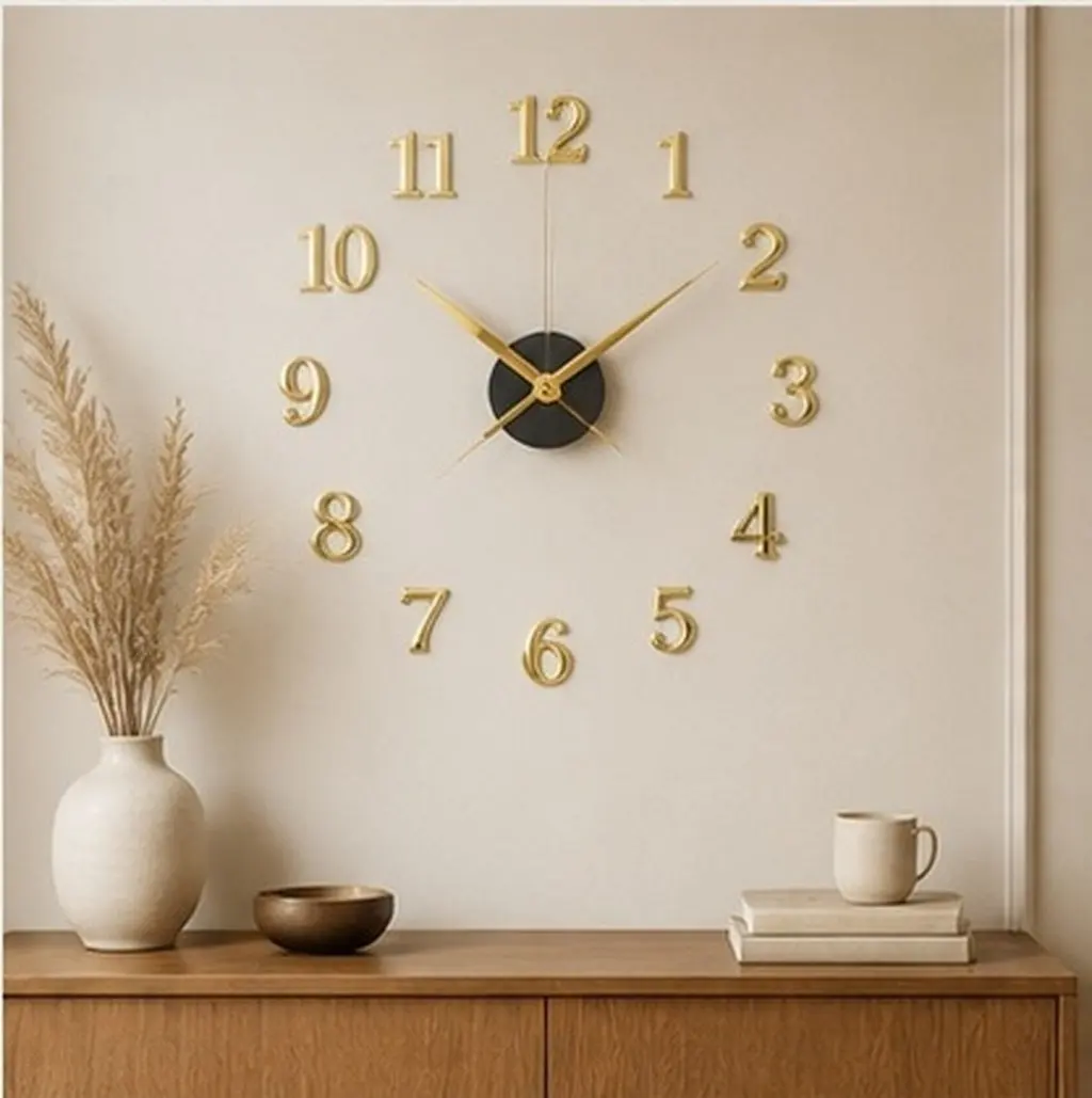 5Sets Clock Numerals Replacement Kit DIY Arabic 3D Numbers 3Cm Wall Clock Parts Craft Supplies for Living Room Bedroom