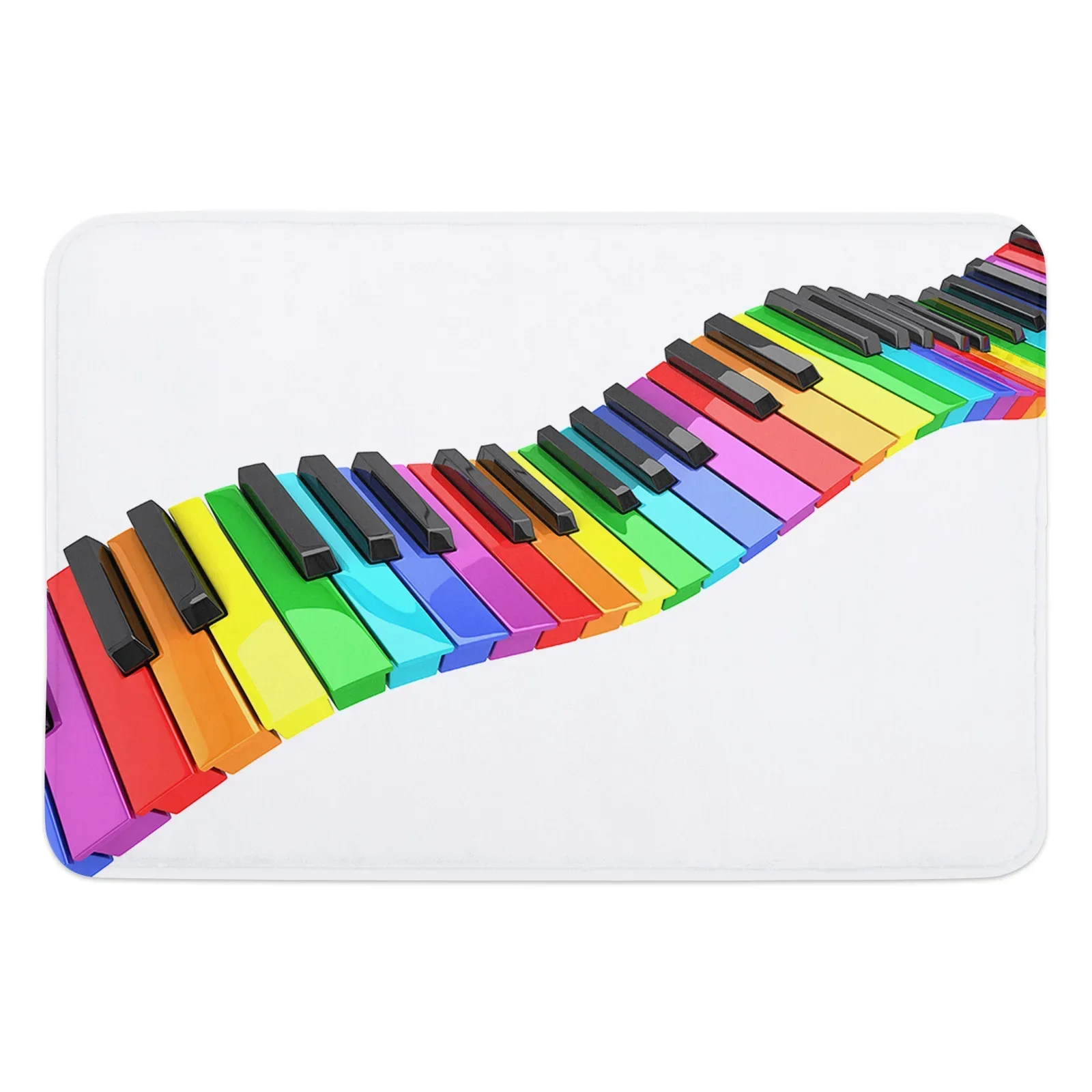 Color Keyboard Piano Music Rainbow Kitchen Floor Mat Living Room Decor Carpet Home Hallway Entrance Doormat Anti Slip Rug