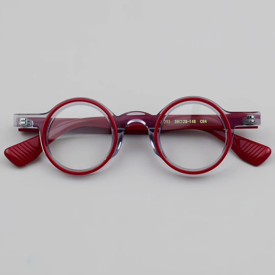 ALICIA Mode Retro Runde Vollformat Kleine Größe Brillen Luxus Acetat Spektakel Optische Verordnung Rahmen Mann Frau – Detail 15