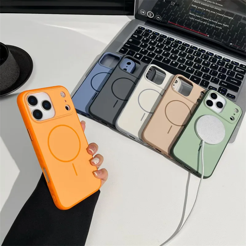 عالية الجودة المغناطيسي متجمد قضية الهاتف المحمول آيفون 17 16 15 14 برو ماكس ل Magsafe للصدمات غطاء الظهر المضادة للانزلاق قذيفة #2