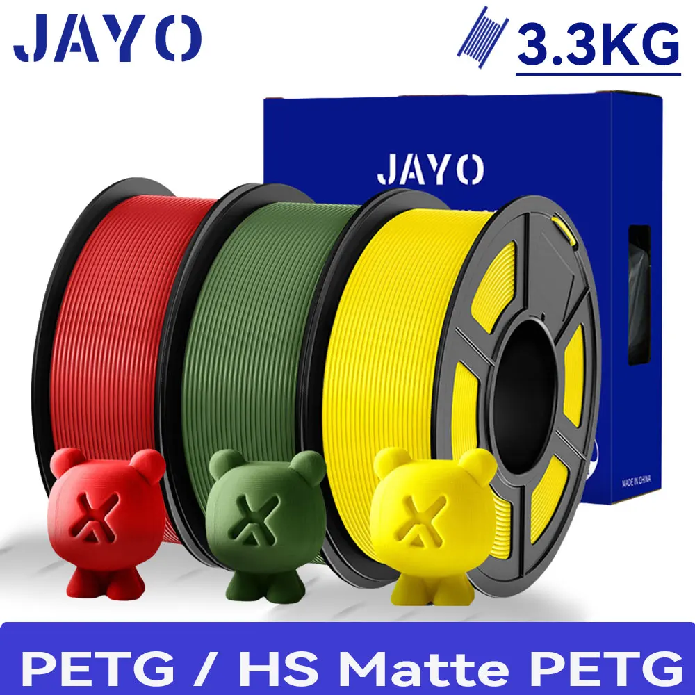 JAYO 3Rolls 3D PETG / High Speed Matte PETG 3D Filament 1.75mm 30mm/s - 600mm/s Print Range PETG 3D Printer Filament for 3D