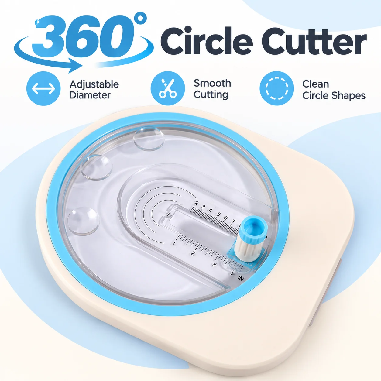 Scrapbooking - 360° Rotation Circle Paper Cutter, Adjustable