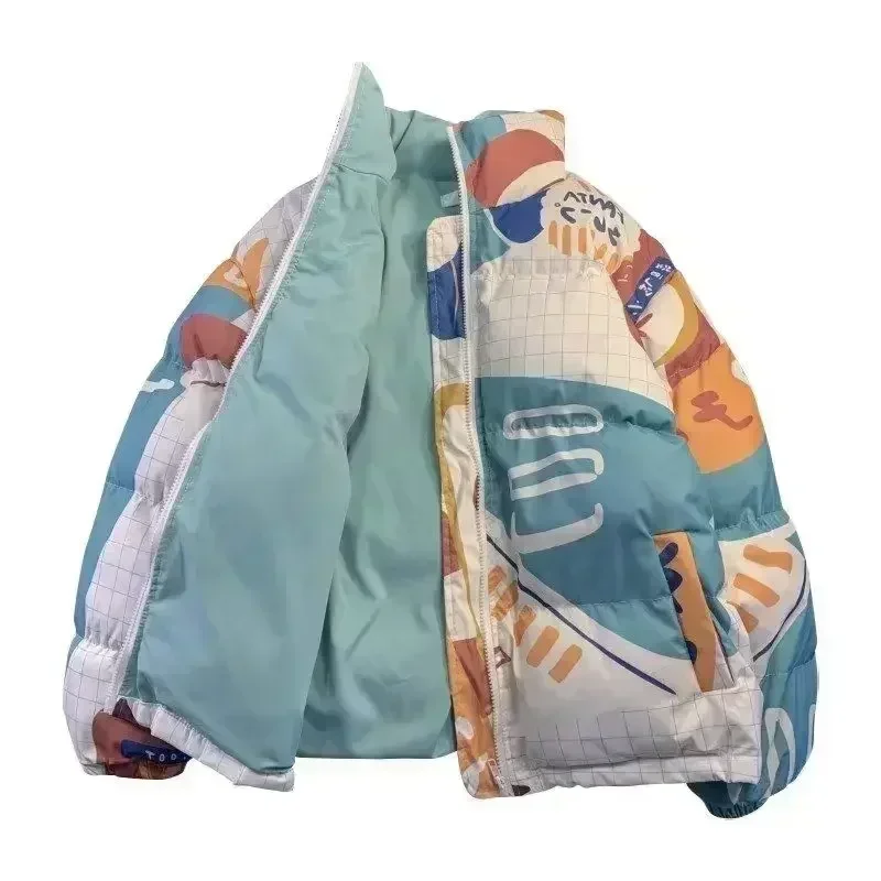 

Winter Jackets for Couples Double Sides Wear Valentine's Day Coat Youth Keep Warm Windbreaker Parkas Unisex Cotton-padded Jacket