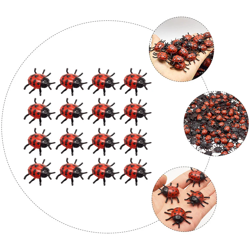 22 Pcs Pvc Simulation Ladybug Miniatures Tricky Props Toys Halloween Ladybugs Model Small Artificial Models Plastic Prank Child