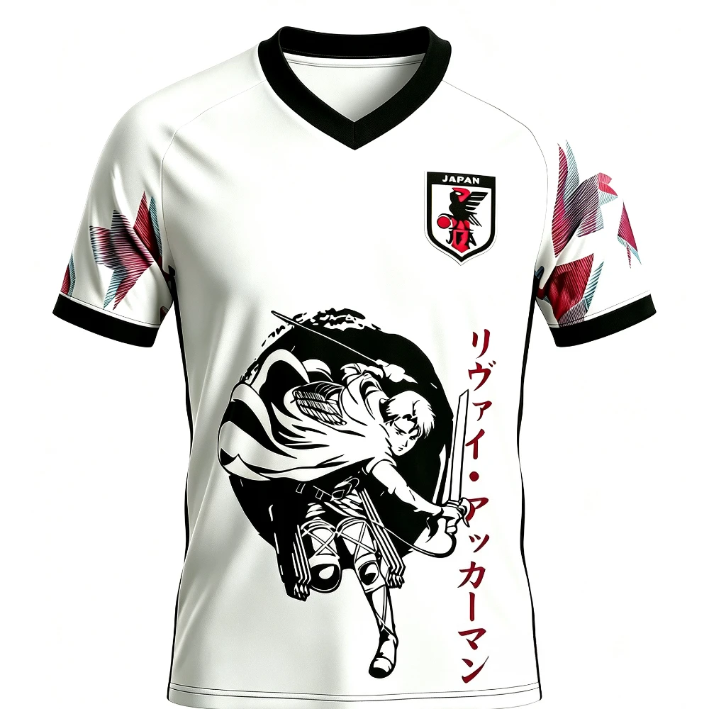 2026 Japanese Anime Football Jersey Attack on Titan Men Women Summer Sports Top Attack on Titan Quick Dry Sport 3D T-shirt