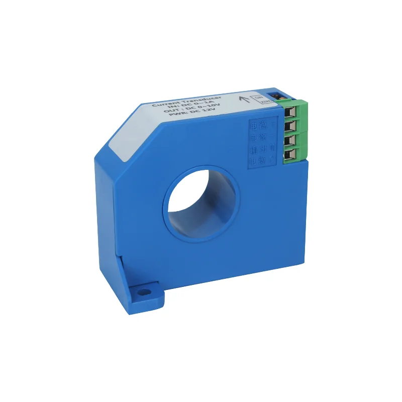 25mm Diameter Perforated Leakage Current Transmitter 0-2000mA Input DC24V Power 4-20ma 0-10V Hall Effect AC Current Sensor