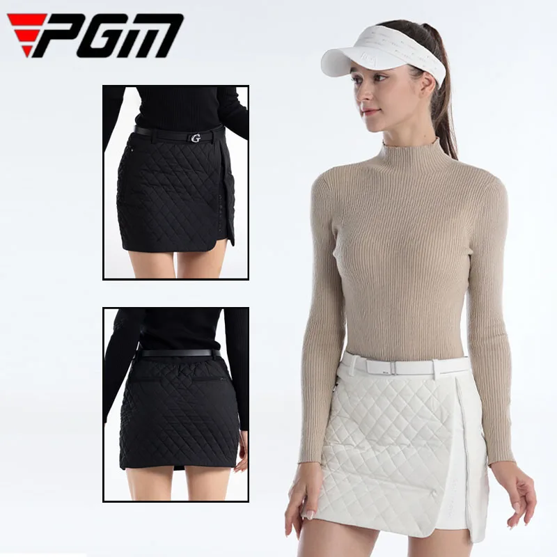 PGM Winter Women Warm Training Skirts Autumn Ladies Plaid Pencil Golf Skorts Padded Cotton Spilt Casual Golf Skirts XS-XL