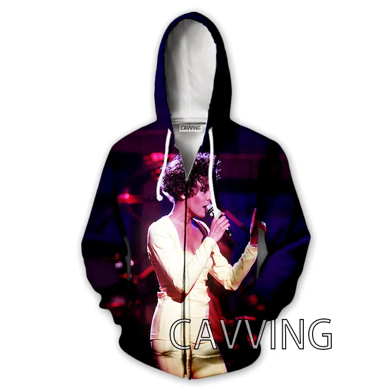 New Fashion 3D Print  Whitney Houston  Zipper Hoodies Zip Up Hooded Sweatshirts Harajuku Hoodie Hip Hop  Hoodies Sweatshirts