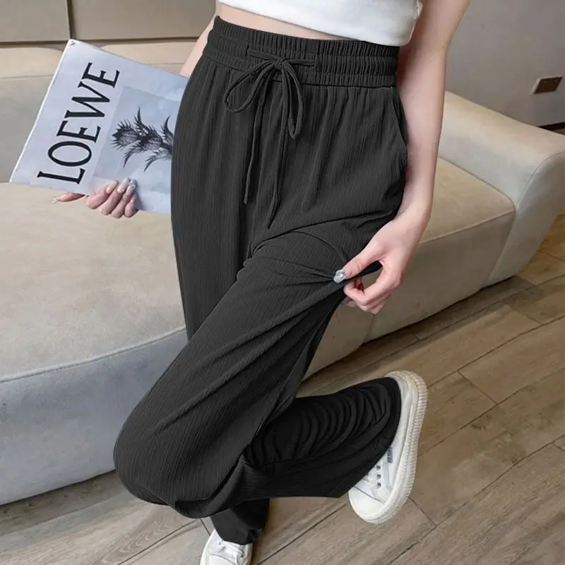 Pantalones Mujer Oficina Mujer Primavera Casual Estilo de negocios Gasa Al aire libre Piernas anchas Transpirable Escena urbana Cómodo Todo fósforo