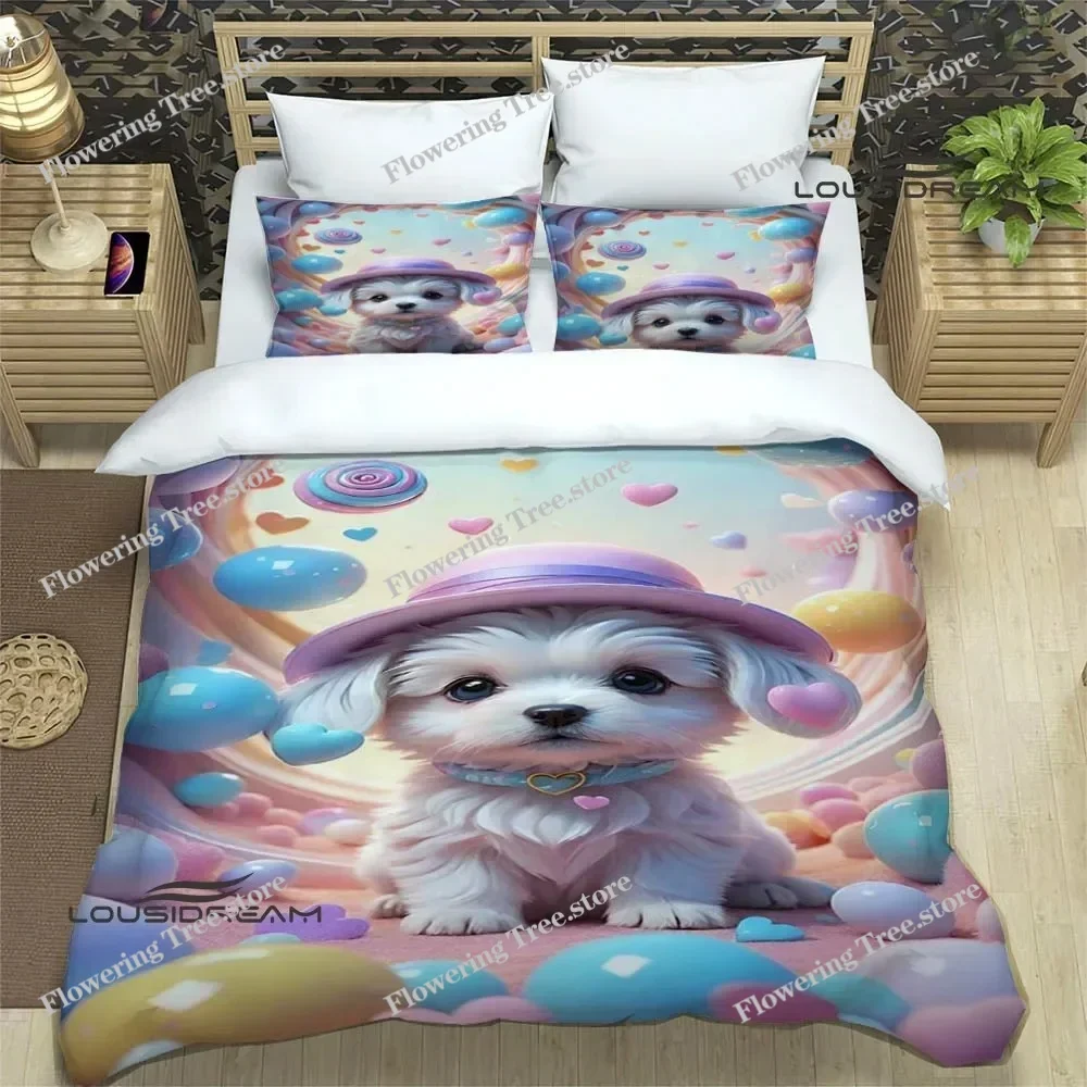 3D Cute Dog Printed Bedding Sets Exquisite Bed Supplies Set Duvet Cover Bed Comforter Set Bedding Set Luxury Birthday Gift