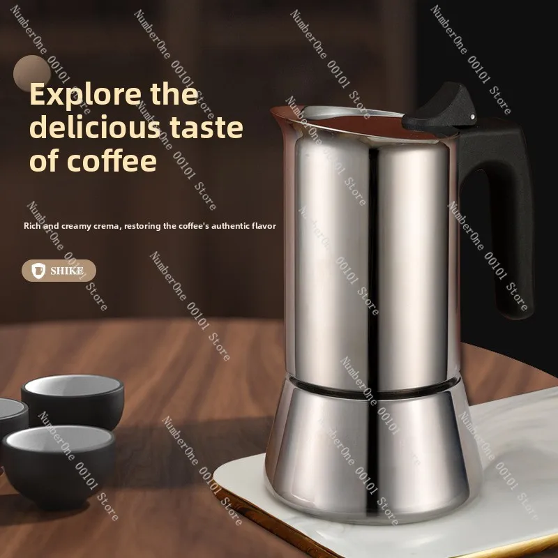 304 Stainless Steel Mocha Pot - European Coffee Pot, Outdoor Induction Cooker Coffee Pot