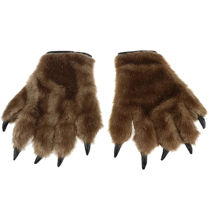 Halloween Bears Paw wolfman mani pelose guanti con zampa di animale lupo mannaro orso Monster Ball party accessori Cosplay guanti 3D