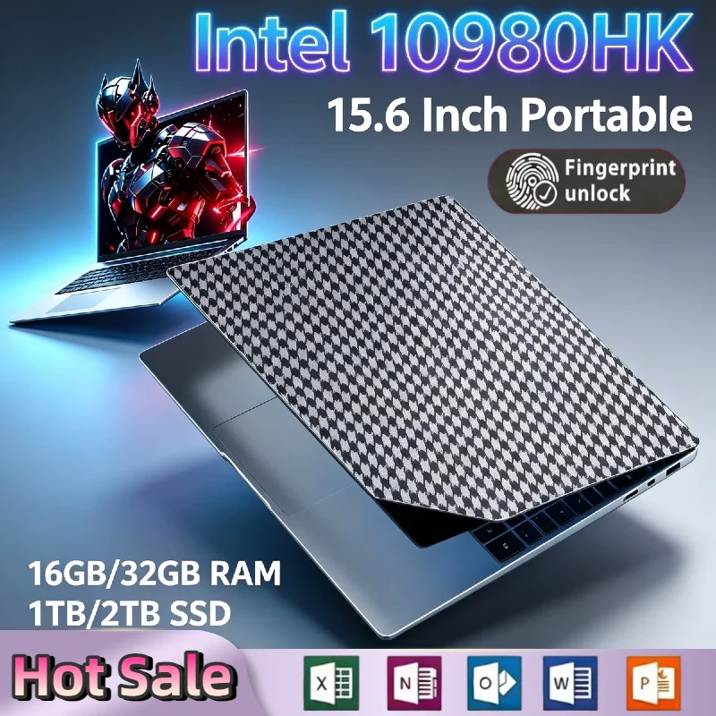 Intel Core i9 10980HK 15.6 Inch Notebook 8C 16T 2.4GHz 5.3GHz Turbo Fingerprint Backlit Keyboard Ultra Slim High Performance