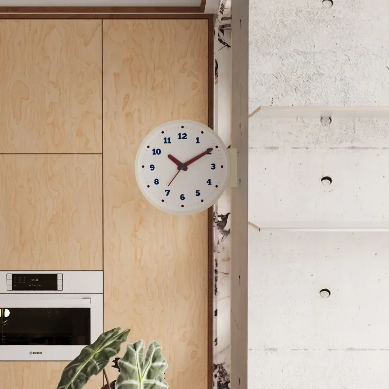 Double Sided Wall Clock Bedroom Modern Corner Wall Clocks Minimalist Circular Silent Hanging Watch Art Stylish Home Decoration