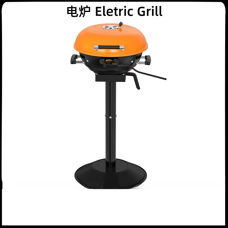 Cross-border Vertical Electric Barbecue Grill Electric 17-inch Round Apple Grill Household Barbecue Electric Grill Smokeless Bar