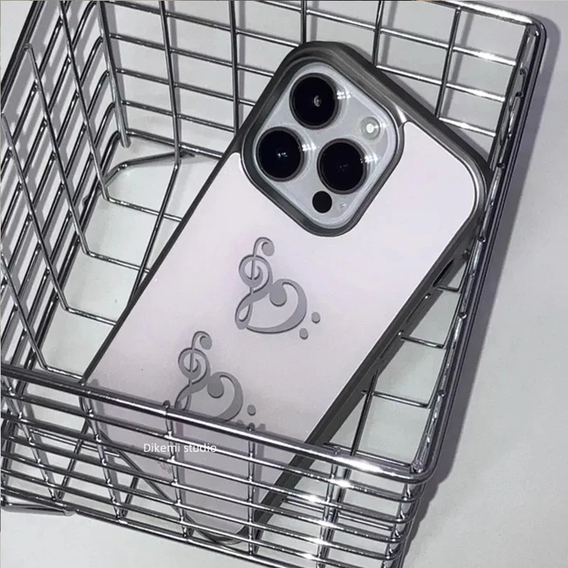 

Корейский Ins нишевый дизайн, арт, студенческий музыкальный символ, чехол для телефона для iPhone 16, 15, 14, 13, 12, 11 Pro Max Plus XSMAX, защитный чехол Y2k