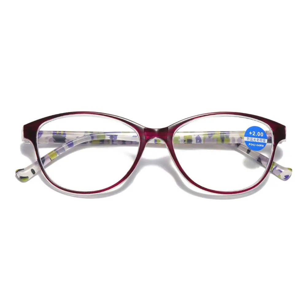 

Care Round Glasses Frame Computer Eyeglasses Presbyopia Eyeglasses Anti Blue Light Reading Glasses Floral Hyperopia Eyewear