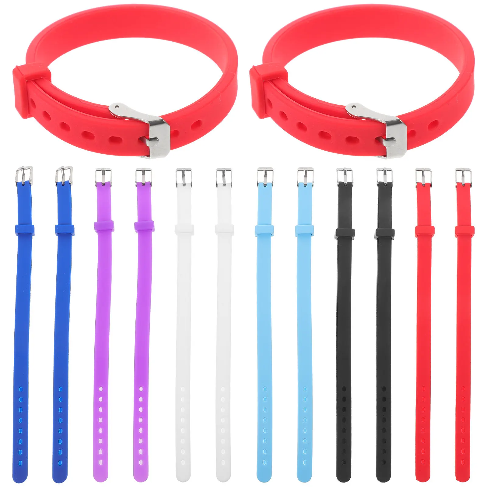 14Pcs Solid -Friendly Silicone Wristbands for Comfortable Stretchable Party Gift Group Game Team