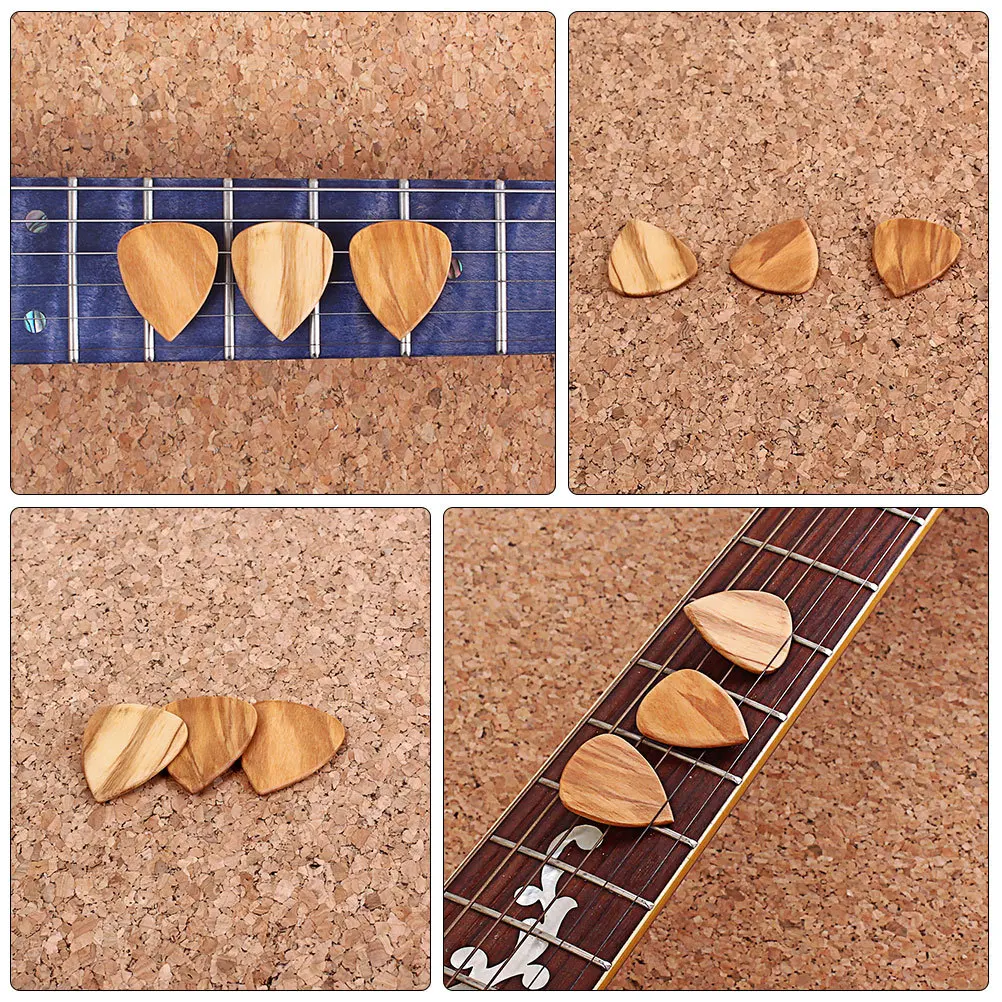 

3Pcs Guitar Pick Olive Wood Wooden Plectrum Durable Flexible for Ukulele Classic Nylon Guitar Olive Wood Ukulele Pick